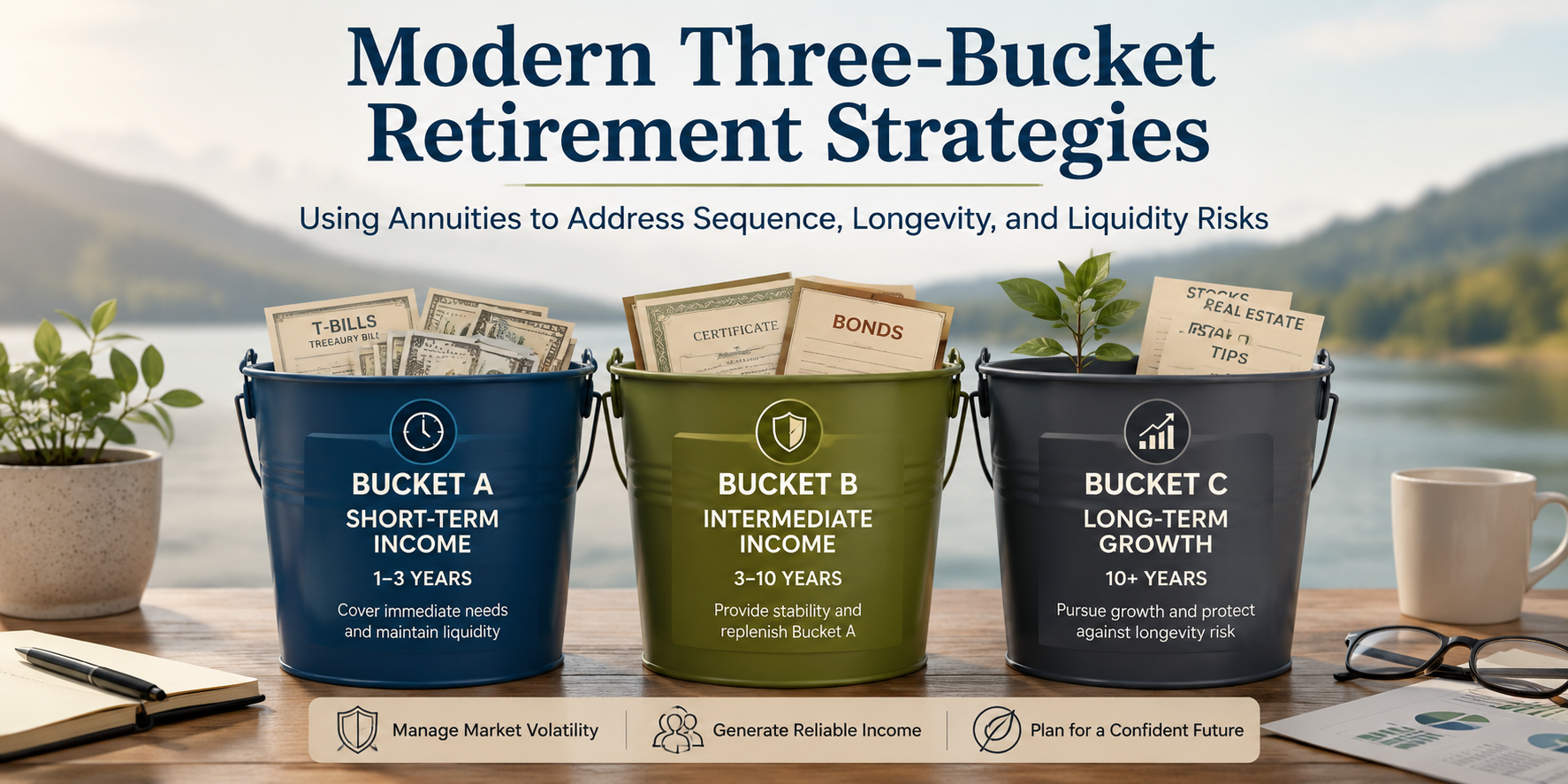 Modern Three-Bucket Retirement Strategies: Using Annuities to Address Sequence, Longevity, and Liquidity Risks